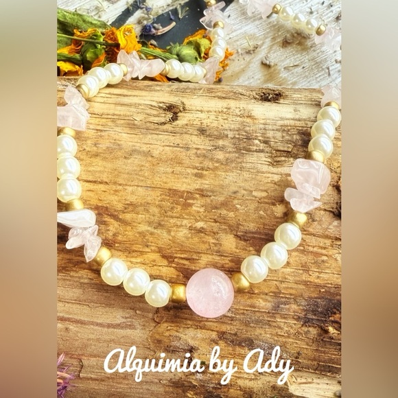 ROSE GOLD PEARL CHOKER NECKLACE - Picture 1 of 2